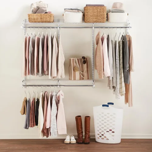 Rubbermaid Configurations Kit de Armario Personalizado 3-6 Pies Estantería de Alambre de Metal Ajustable Acabado Blanco Sistema de Organización