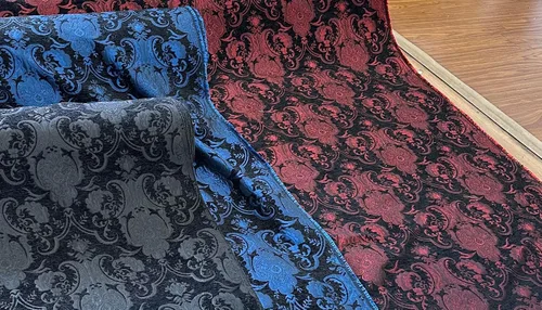 Miniatura 4 de Damasco, chenilla, tapicería, tela de cortinas, se vende por yarda 58 pulgadas de ancho (negro/negro)
