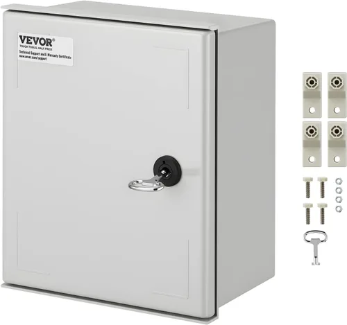 VEVOR Caja de Conexiones Eléctricas, 12' ×10' ×6', Caja de Conexiones de Fibra de Vidrio, IP66 Impermeable y a Prueba de Polvo, Caja Eléctrica para