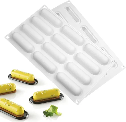 Miniatura 2 de Molde ovalado de silicona para galletas, moldes de silicona antiadherentes, moldes de chocolate para chocolate, cupcakes, dulces, pudín de mini