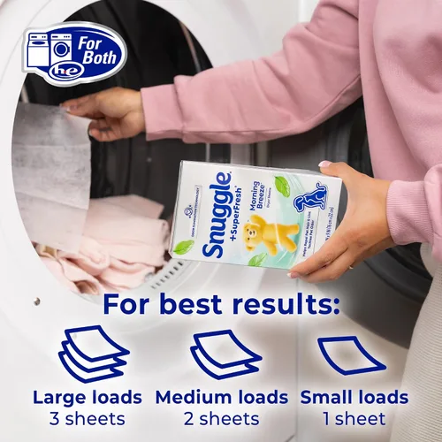 Miniatura 8 de Snuggle Plus SuperFresh - Hojas para secadora suavizantes de tela con control estático y tecnología de eliminación de olores, original, 200