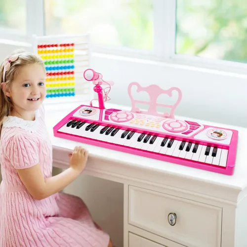 Miniatura 7 de Juguetes para niñas de 3 años en adelante: Regalo de 49 teclas Teclado de piano para niños, juguete de instrumento musical educativo multifuncional