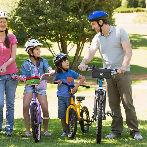 Miniatura 7 de Bolsa para Manillar de Bicicleta Vortika, Paquete de Cesta Frontal para Bicicleta Infantil, Bolsa Impermeable para Bicicletas, Bolsa Pequeña