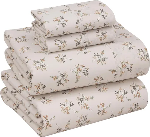 Miniatura 30 de RUVANTI Juego de sábanas divididas tamaño King de 100 % algodón para cama ajustable, 5 piezas, ropa de cama de tejido de percal suave y Guisante