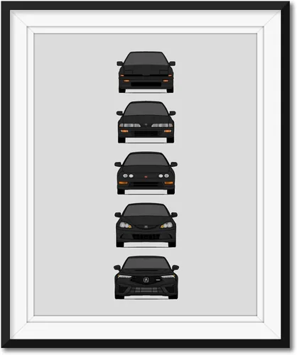 Miniatura 13 de Custom Car Posters Póster hecho a mano compatible con Acura Integra Evolution Generations e impresión de Acura Integra, multicolor, 8 x 10 pulgadas
