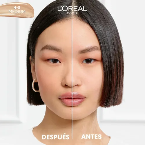Miniatura 2 de L'Oreal Paris True Match Nude Hyaluronic Tinted Serum Foundation con 1% de ácido hialurónico, mediano 4-5, 1 onza líquida Medium 36-38