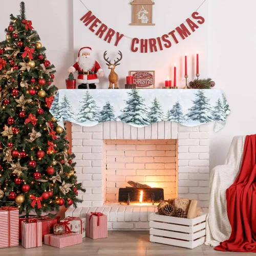 Miniatura 5 de Funda de bufanda de chimenea de Navidad, mantel superior, bufanda para Navidad, Halloween, Acción de Gracias, otoño, decoración de interiores
