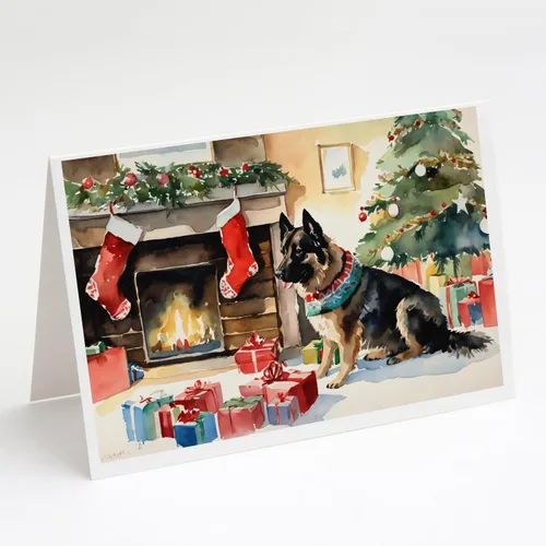Miniatura 51 de Caroline's Treasures DAC2753GCA7P Paquete de 8 tarjetas de felicitación navideña acogedora de Husky siberiano Tarjetas en blanco con sobres