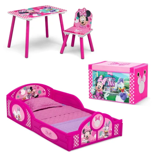 Miniatura 15 de Delta Children - Juego Bluey de 4 piezas para habitación en una caja para niños pequeños – Incluye cama para dormir y jugar, mesa, 1 silla y caja