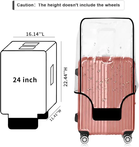 Miniatura 20 de Funda protectora de PVC transparente para maleta, de 24 pulgadas, aprobada por la TSA, 22-25 pulgadas