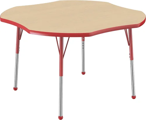 Miniatura 16 de FDP Clover Mesa de Actividades Escolar y de Oficina (48 x 48 pulgadas), patas estándar con deslizadores giratorios para entornos de asientos