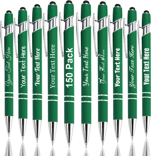 Miniatura 98 de Hasta 300 bolígrafos personalizados a granel con nombre personalizado con grabado gratis, puntas de lápiz capacitivo grabado, bolígrafo