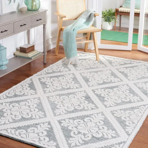 Miniatura 25 de SAFAVIEH Vermont Collection - Alfombra decorativa de 2 pies 3 pulgadas x 4 pies, color marfil, lana hecha a mano, ideal para zonas de alto tráfico
