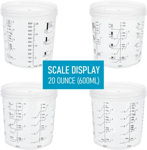 Miniatura 8 de Vaso mezclador de pintura desechable para pistola de pintura automotriz, compatible con el sistema original 1.0 (no 2.0), kit de 50 piezas de 20