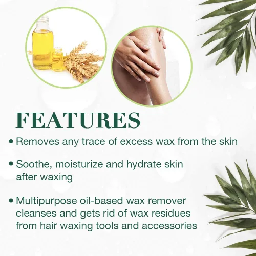 Miniatura 4 de Clean + Easy Remove: removedor de cera para la piel con aceite de germen de trigo, limpiador post encerado, 16 onzas