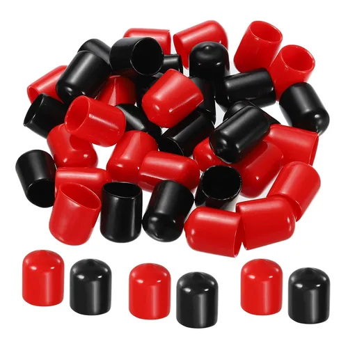 Miniatura 30 de MECCANIXITY 50 unids tapas de goma Surtido de 0.079 in PVC vinilo tornillo rosca protector para tornillo tornillo negro rojo