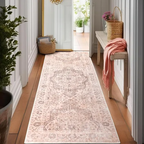 Miniatura 32 de nesrt Alfombra bohemia lavable de 2 x 10 pies, suave, antideslizante, extra larga, alfombra de cocina, color negro, vintage, geométrico, camino