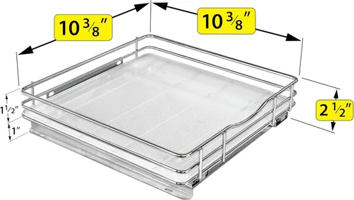 Miniatura 5 de LYNK PROFESSIONAL® - Organizador extraíble de especias para armario, 10-1/4 pulgadas de ancho, estante deslizante, organizador de especias, cromado