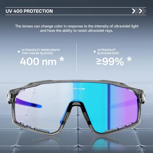 Miniatura 3 de KAPVOE Gafas de ciclismo fotocromáticas para hombres y mujeres, gafas de sol deportivas, marco de decoloración HD, gafas de bicicleta K76