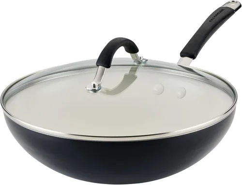 Miniatura 13 de Rachael Ray Cucina Sartén antiadherente de cerámica/Sartén, 12.5 pulgadas antiadherentes Sartén abierta, apta para lavavajillas - Azul marino