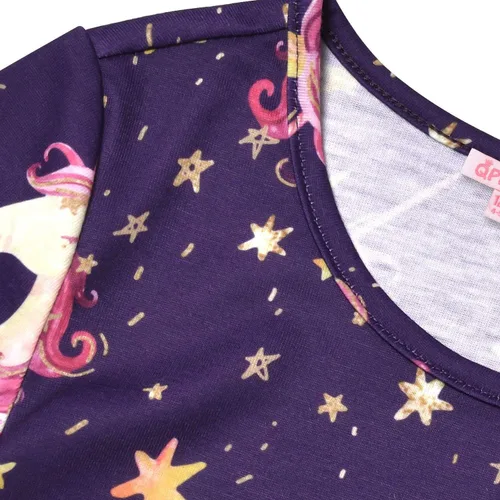 Miniatura 46 de QPANCY Conjunto de pijamas a juego para niñas y muñecas, pijamas de manga larga para otoño e invierno