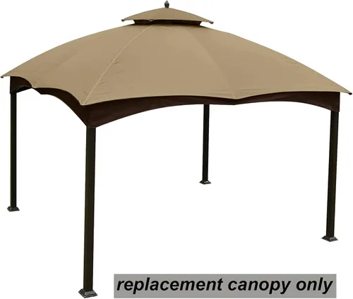 Miniatura 4 de Hugline Toldo de repuesto para exteriores, cubierta de techo de doble nivel para cenador Lowe's Allen Roth de 10 x 12 pies, #GF-12S004B-1 (Caqui)