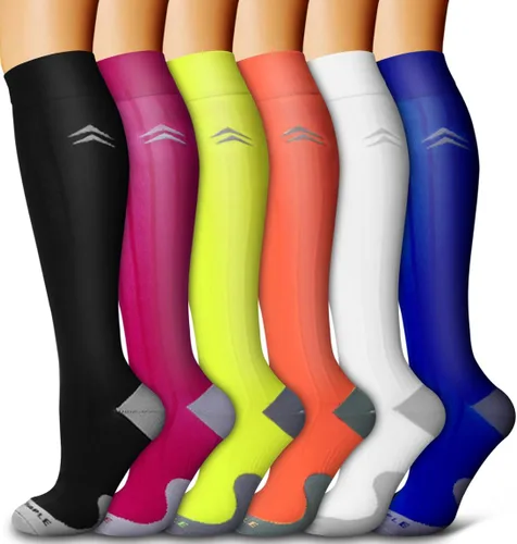 Miniatura 24 de Bluemaple Paquete de 6 calcetines de compresión de cobre para mujeres y hombres, el mejor apoyo para médicos, correr, enfermería, atletismo