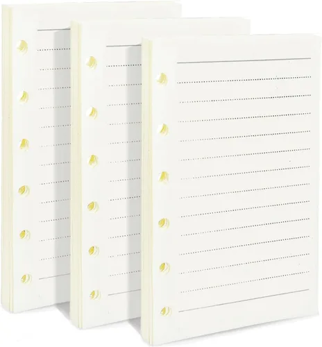 Miniatura 7 de Papel de repuesto para planificador mensual A6, sin fecha, 6 agujeros perforados, papel de relleno para oficina universitaria, 100gsm, 135 hojas/270