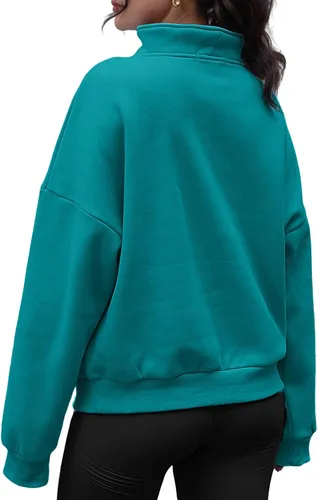 Miniatura 3 de Trendy Queen Sudaderas con media cremallera, sudaderas con capucha de gran tamaño, suéteres de otoño 2023 Y2K ropa de invierno