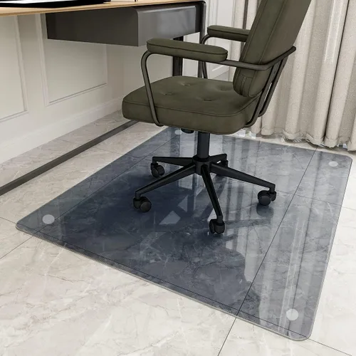 Miniatura 15 de Easly Tapete para silla de 46" x 55" para alfombra - Tapete para silla de oficina - Tapete de piso de vidrio templado para hogar/oficina/alfombra