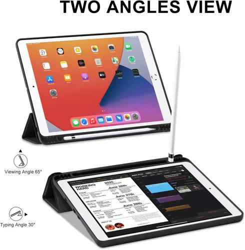 Miniatura 5 de Funda para iPad 8ª/7ª generación (2020/2019) iPad 10.2 pulgadas con soporte para lápices [encendido/apagado] funda protectora con soporte magnetico
