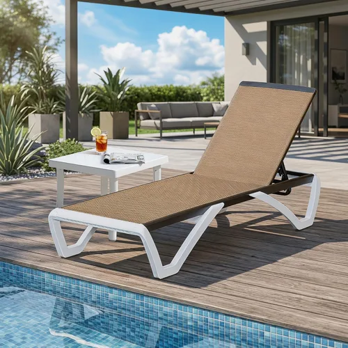 Miniatura 23 de Domi - Tumbona para exteriores, sillón ajustable de aluminio para patio, silla de piscina de plástico para terraza, césped, patio trasero
