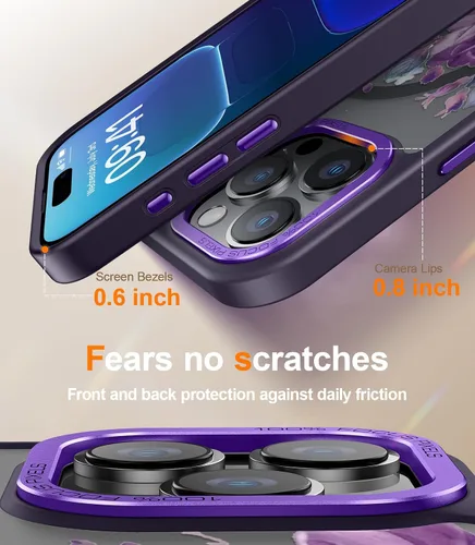 Miniatura 46 de Goodon para iPhone 15 Pro Max con protector de pantalla de privacidad, compatible con Magsafe, funda translúcida mate a prueba de golpes - Linda