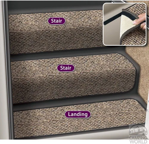 Miniatura 3 de Tapetes Prest-O-Fit 5-3088 Decorian para escalones de cámper, Granito negro