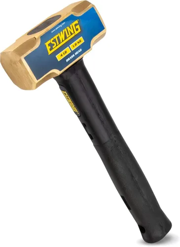 Miniatura 8 de Estwing Martillo de trineo de latón de 2.5 libras para uso en metalurgia/automoción/minería, cabeza bloqueada de acero, mango indestructible de 12