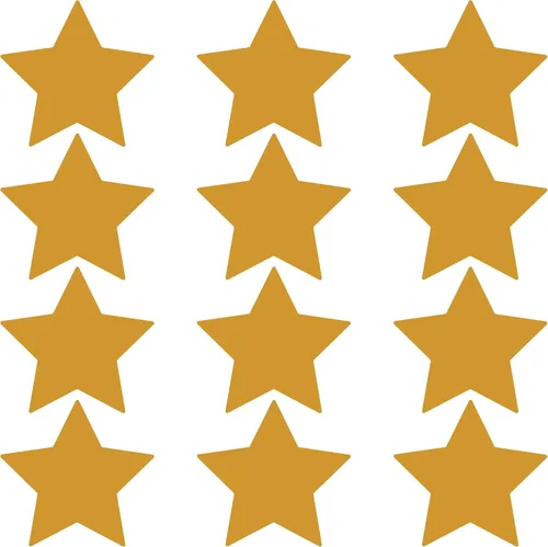 Miniatura 78 de LiteMark Durable Stars, calcomanía roja brillante de 5.5 pulgadas, uso en hormigón liso, azulejos, vidrio, paquete de 8 estrellas Rojo