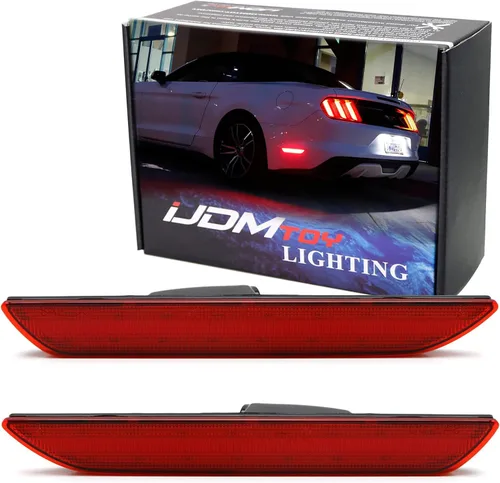 Miniatura 12 de iJDMTOY - Kit de focos laterales traseros con lente transparente roja LED completa Compatible con Ford 2015-23 Mustang, alimentado por 48-SMD LED