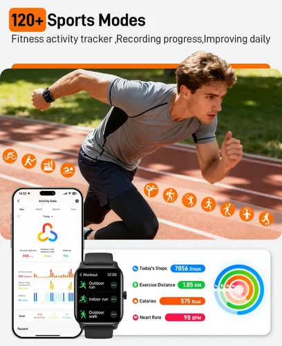 Miniatura 5 de Relojes inteligentes para mujeres y hombres, 2025 reloj inteligente de 1.85" Alexa, rastreador de fitness compatible con Smart Watch para Android