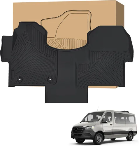 Tapetes de suelo Peleus para Mercedes-Benz Sprinter 2500/3500 2025-2019, solo para furgoneta de carga, forros personalizados de goma TPE para todo