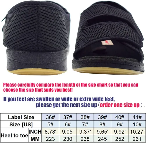 Miniatura 6 de W&LESVAGO Sandalias diabéticas para mujer, ancho ajustable para artritis y edema zapatos MS7008