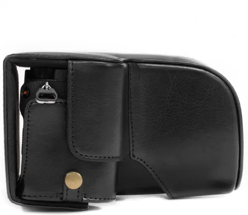 Miniatura 6 de MegaGear MG1014 Ever Ready Funda de cuero para cámara compatible con Sony Alpha A6500 (hasta 0.630-2.756 in) - Negro