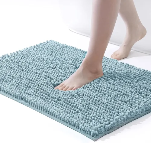 Miniatura 22 de FRESHMINT - Alfombras de baño de chenilla, 32"x20", alfombra antideslizante para el piso del baño y la bañera, alfombra de ducha suave y lavable