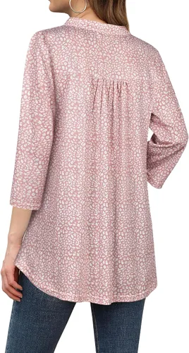 Miniatura 3 de BEPEI Blusas de manga 34 para mujer, cuello en V, camisas de trabajo de negocios
