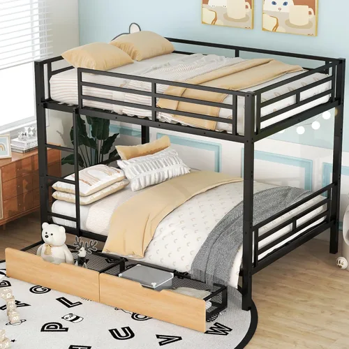 Miniatura 14 de Cama baja de tamaño individual con escalera convertible, se puede colocar a la izquierda o derecha, marco de cama de madera para dormitorio