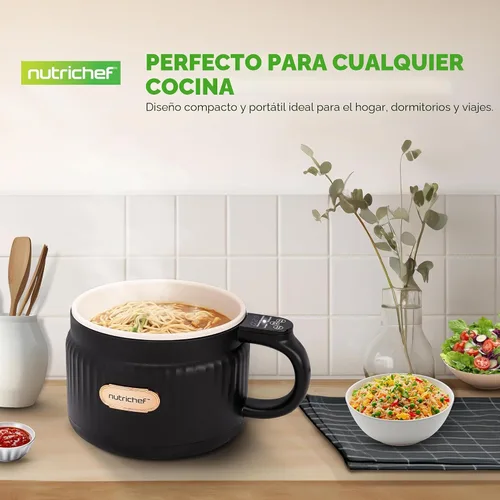 Miniatura 7 de NutriChef Arrocera eléctrica portátil de 1.6 cuartos y máquina de almuerzo Revestimiento de cerámica multifuncional y antiadherente Panel