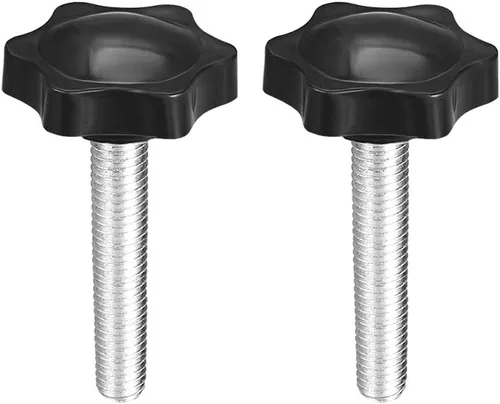 Miniatura 10 de uxcell Perillas de tornillo de sujeción con abrazadera Pomo de estrella M6 x 0.630 in rosca macho 2 piezas
