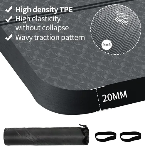 Miniatura 2 de nuveti Tapete Grande para Ejercicios - Tapete de Yoga de 15mm/20mm/30mm de Grosor Tapete de Ejercicios para Fitness, Yoga, Pilates, Estiramientos