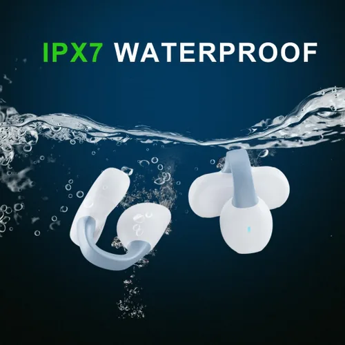 Miniatura 6 de IHAO Auriculares deportivos con clip Bluetooth 5.3 abierto, clip en la oreja nunca se cae, 8 horas de tiempo de reproducción con estuche de carga