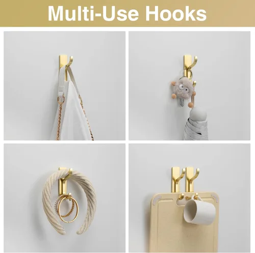 Miniatura 7 de pickpiff Ganchos Adhesivos de Pared para Abrigos - Colgador de Puerta Resistente Adhesivo, Gancho de Metal para Colgar Toalla, Bolso, Bata, Mochila