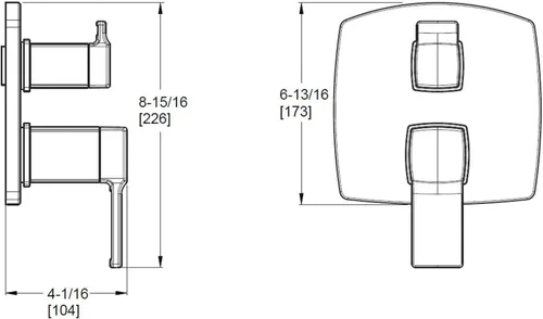 Miniatura 5 de Pfister Deckard - Kit de moldura de grifo de ducha desviador de dos manijas en níquel cepillado con control de temperatura y modo para reemplazo